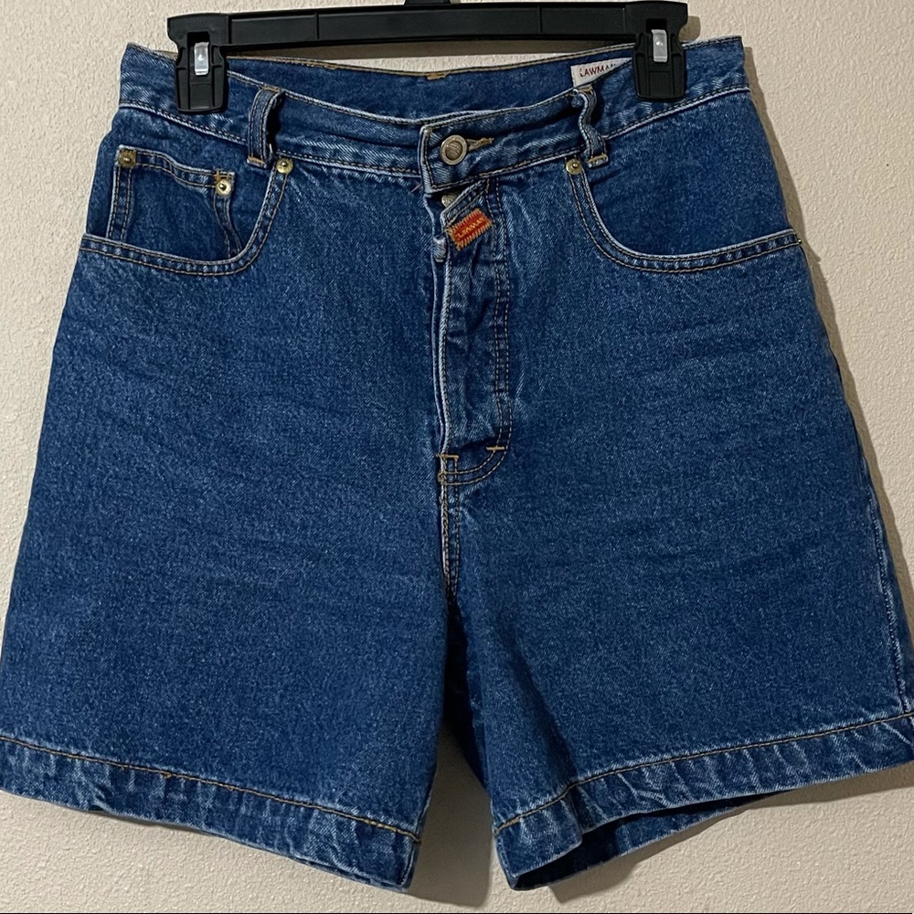 Lawman Vintage High Rise Medium Wash Mom Shorts